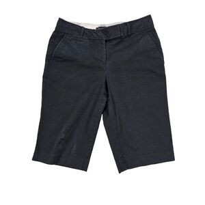 Talbots Chino Shorts Women's Size 2 13" Inseam Mid Rise Stretch‎ Bermuda Black